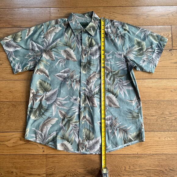 David Taylor Collection Hawaiian Print Shirt SZ XL Green Tropical - Picture 4 of 6